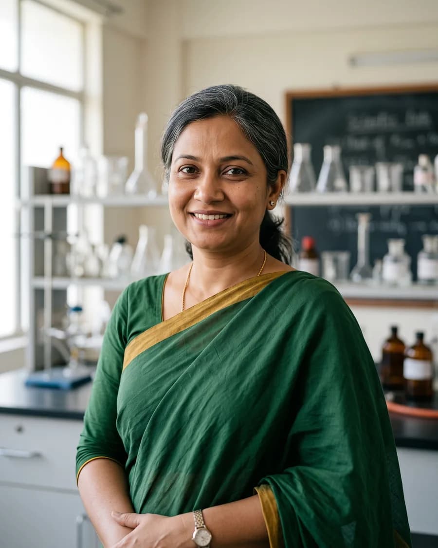 Portrait of chemistry teacher Nasrin Akter